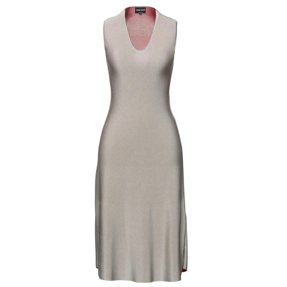 GIORGIO ARMANI NWT Dove Grey Fantasia Midi Dress Dress Womens US 10 EU 46